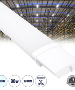 GLOBOSTAR® BIOMI 60164 Γραμμικό Βιομηχανικό Φωτιστικό Tri-Proof LED 36W 4058lm 120° AC 220-240V Αδιάβροχο IP65 Ψυχρό Λευκό 6000K - Lumileds SMD Chip - Μ120 x Π6 x Υ4cm - 3 Χρόνια Εγγύηση