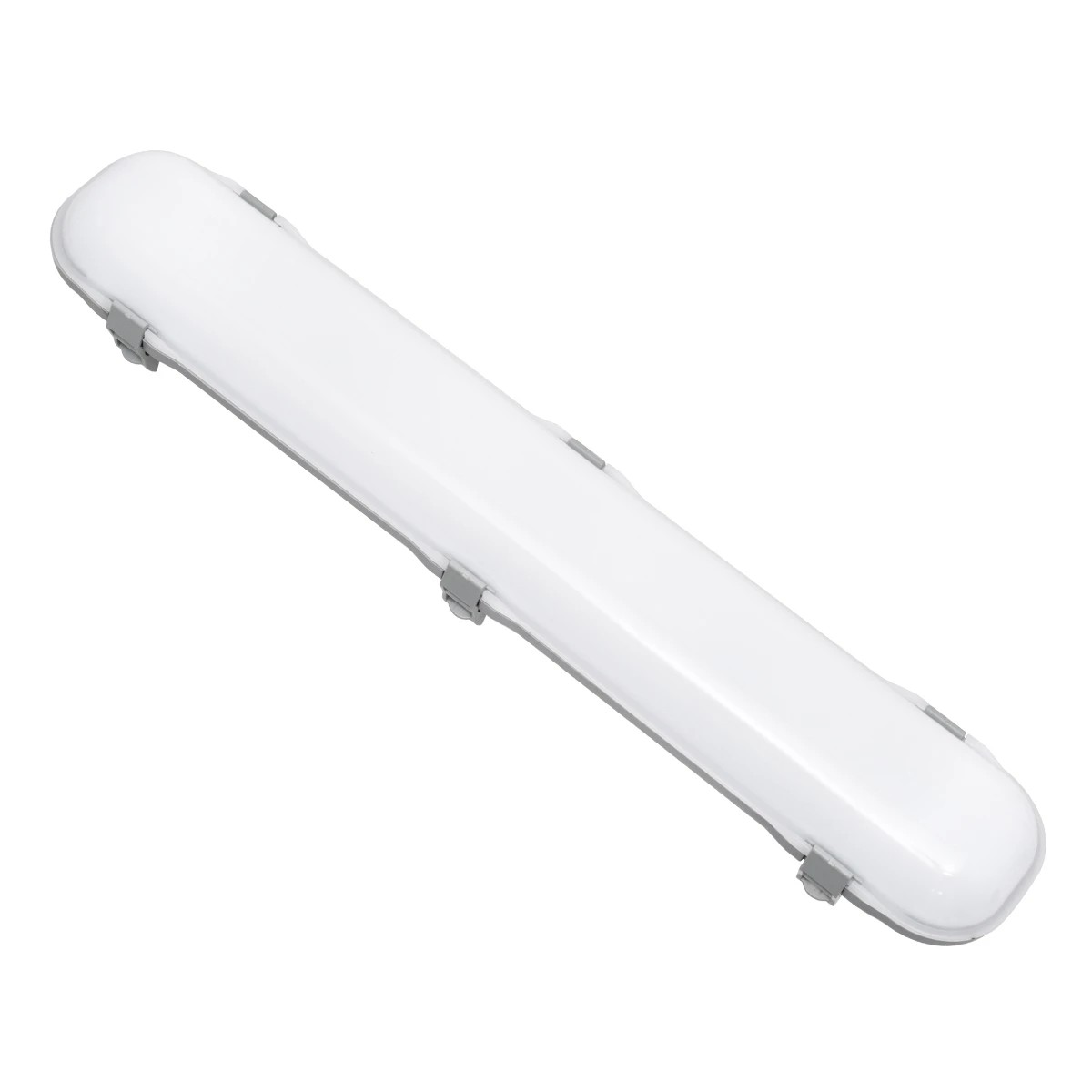 GLOBOSTAR® EMERGANO 60179 60cm Γραμμικό Βιομηχανικό Φωτιστικό Tri-Proof Τεχνολογίας Emergency με Ενσωματωμένη Μπαταρία Li-Ion 3.7V 2600mAH & Αυτονομία 3 Ώρες LED 24W 3120lm 120° AC 220-240V Αδιάβροχο IP65 Ψυχρό Λευκό 6000K - LUMILEDs SMD Chip & TÜV SÜD Driver - Γκρι με Γαλακτερό Κάλυμμα Πλαστικό PC - Μ60 x Π10.5 x Υ8cm - 5 Χρόνια Εγγύση - Image 3