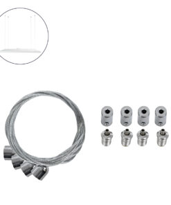 GLOBOSTAR® SUSPENSION 60219 Σύστημα Κρέμασης με 4 Ρυθμιζόμενες Ντίζες & Εξαρτήματα Ειδικό για Πάνελ 60x60cm & 120x30cm - Μ1 x Π1 x Υ80cm