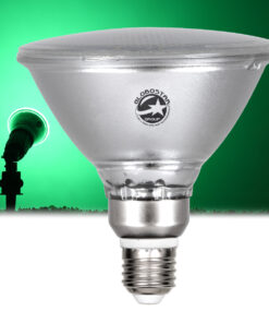 GLOBOSTAR® GARDENPAR 60230 Σποτ E27 PAR38 Σκληρού Υάλου LED 18W 900lm 60° AC 220-240V Αδιάβροχο IP65 Πράσινο - Μ12 x Π12 x Υ13cm - 3 Χρόνια Εγγύηση