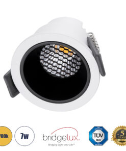 GLOBOSTAR® PLUTO-S 60247 Χωνευτό Downlight Σποτ με Honeycomb Anti Glare Reflector LED 7W 875lm 38° AC 220-240V IP20 Θερμό Λευκό 2700K - Bridgelux COB Chip & TÜV SÜD Driver - Λευκό & Μαύρο Ματ - Μ6.4 x Π6.4 x Υ4.9cm / Q5.5cm - 5 Χρόνια Εγγύηση