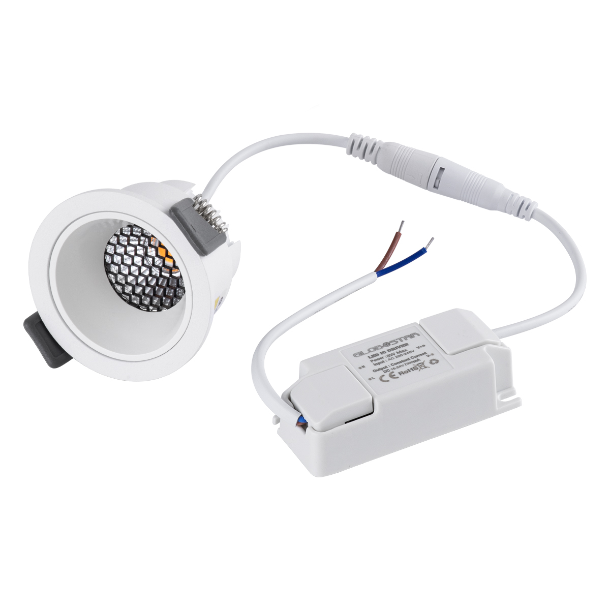 GLOBOSTAR® PLUTO-S 60248 Χωνευτό Downlight Σποτ με Honeycomb Anti Glare Reflector LED 7W 910lm 38° AC 220-240V IP20 Φυσικό Λευκό 4500K - Bridgelux COB Chip & TÜV SÜD Driver - Λευκό Ματ - Μ6.4 x Π6.4 x Υ4.9cm / Q5.5cm - 5 Χρόνια Εγγύηση - Image 7