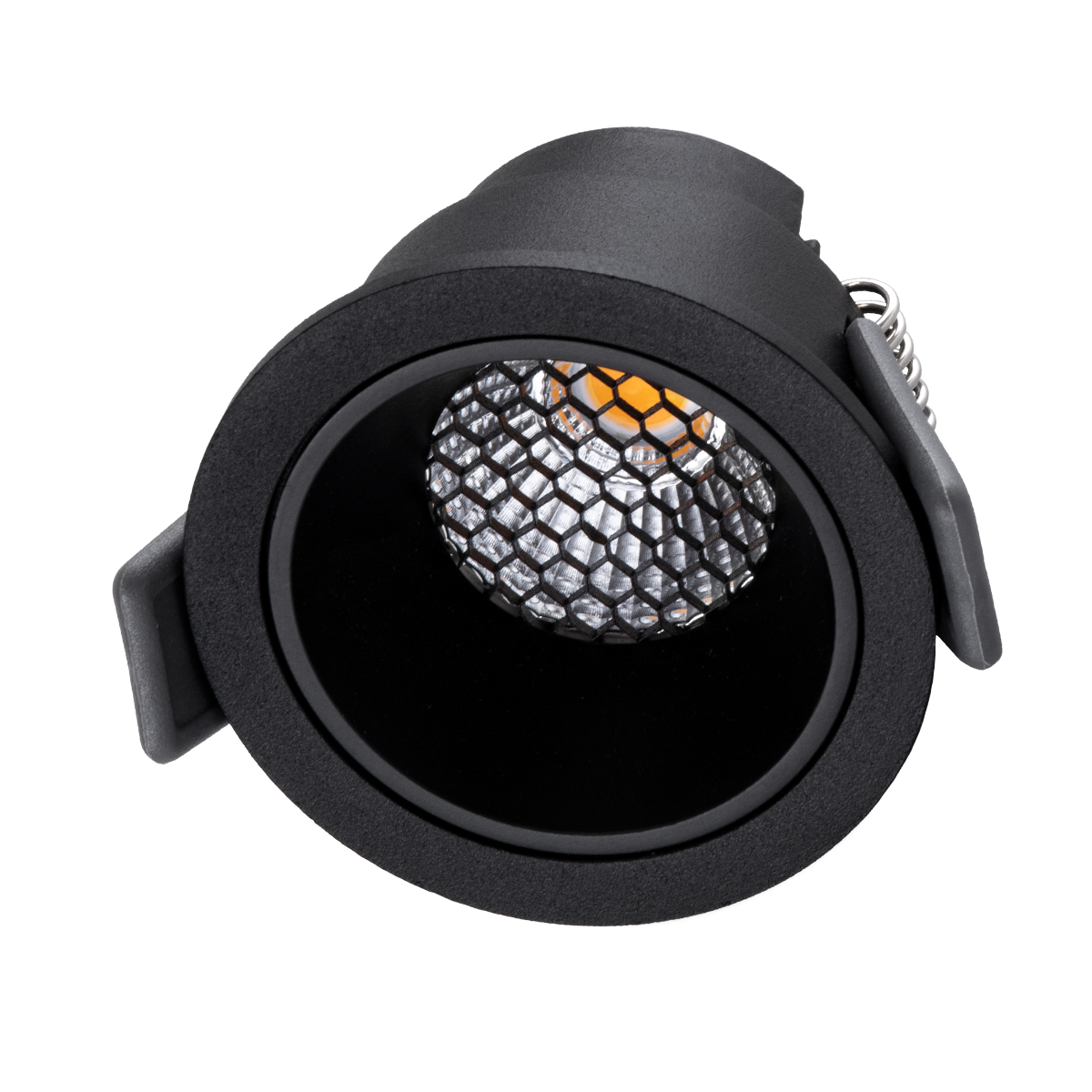 GLOBOSTAR® PLUTO-S 60250 Χωνευτό Downlight Σποτ με Honeycomb Anti Glare Reflector LED 7W 910lm 38° AC 220-240V IP20 Φυσικό Λευκό 4500K - Bridgelux COB Chip & TÜV SÜD Driver - Μαύρο Ματ - Μ6.4 x Π6.4 x Υ4.9cm / Q5.5cm - 5 Χρόνια Εγγύηση - Image 3