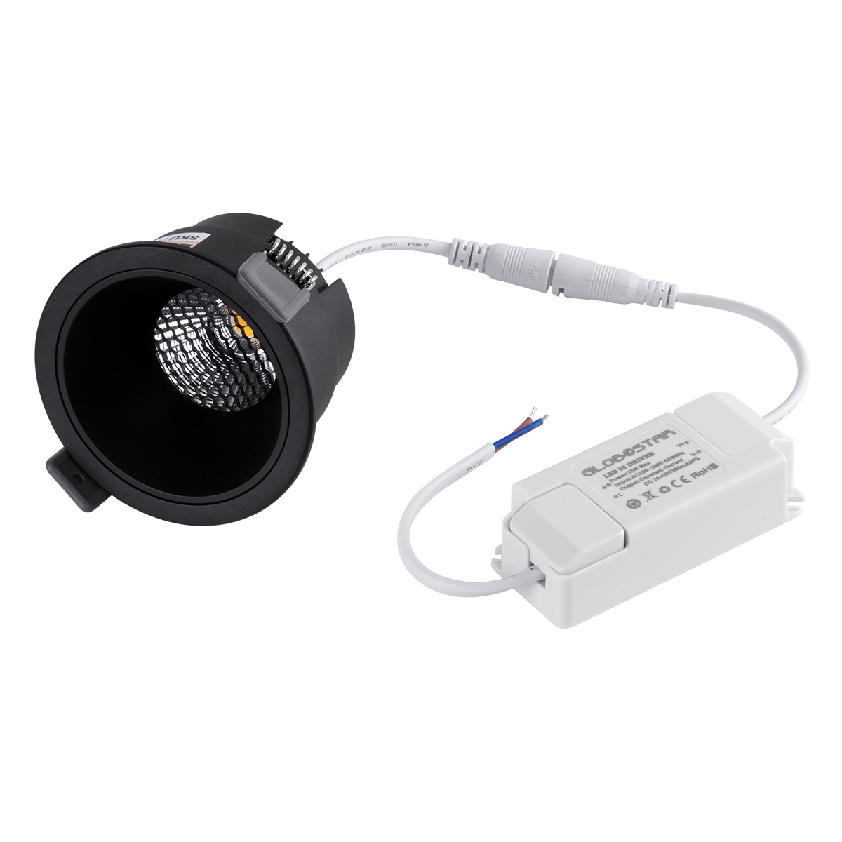 GLOBOSTAR® PLUTO-M 60256 Χωνευτό Downlight Σποτ με Honeycomb Anti Glare Reflector LED 10W 1300lm 38° AC 220-240V IP20 Φυσικό Λευκό 4500K - Bridgelux COB Chip & TÜV SÜD Driver - Μαύρο Ματ - Μ8.4 x Π8.4 x Υ5.9cm / Q7.5cm - 5 Χρόνια Εγγύηση - Image 7