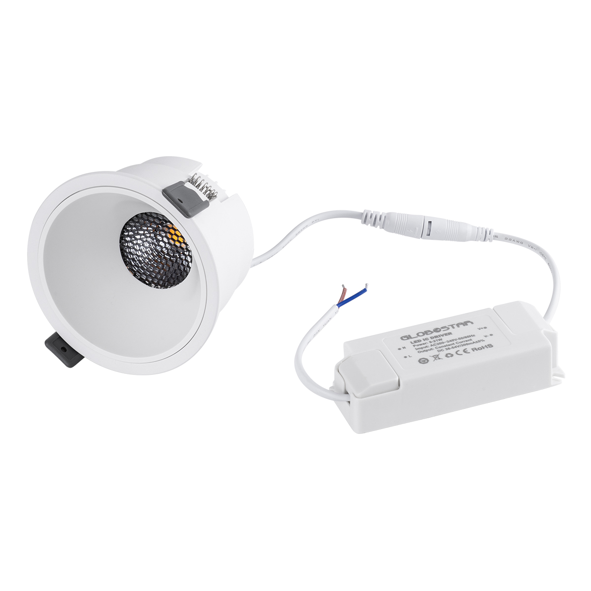 GLOBOSTAR® PLUTO-B 60260 Χωνευτό Downlight Σποτ με Honeycomb Anti Glare Reflector LED 15W 1950lm 38° AC 220-240V IP20 Φυσικό Λευκό 4500K - Bridgelux COB Chip & TÜV SÜD Driver - Λευκό Ματ - Μ10.4 x Π10.4 x Υ6.5cm / Q9.5cm - 5 Χρόνια Εγγύηση - Image 7