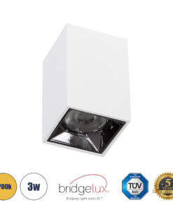 GLOBOSTAR® LUMINAR 60323 Downlight Σποτ LED 3W 405lm 36° AC 220-240V IP20 Θερμό Λευκό 2700K - Osram SMD Chip & TÜV SÜD Driver - Λευκό Ματ - Μ4.2 x Π4.2 x Υ6.6cm - 5 Χρόνια Εγγύηση