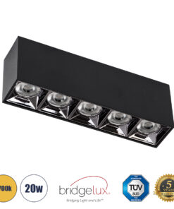 GLOBOSTAR® LUMINAR 60329 Downlight Σποτ LED 20W 2700lm 36° AC 220-240V IP20 Θερμό Λευκό 2700K - Osram SMD Chip & TÜV SÜD Driver - Μαύρο Ματ - Μ19.5 x Π4.2 x Υ6.6cm - 5 Χρόνια Εγγύηση