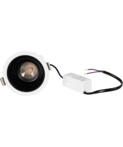 GLOBOSTAR® DUSTY 60341 Χωνευτό Downlight Σποτ LED 12W 1320lm 45° AC 220-240V Αδιάβροχο IP65 Θερμό Λευκό 2700K – Bridgelux COB Chip & TÜV SÜD Driver – Λευκό & Μαύρο Ματ – Μ8.5 x Π8.5 x Υ7cm m / Q7.2cm – 5 Χρόνια Εγγύηση