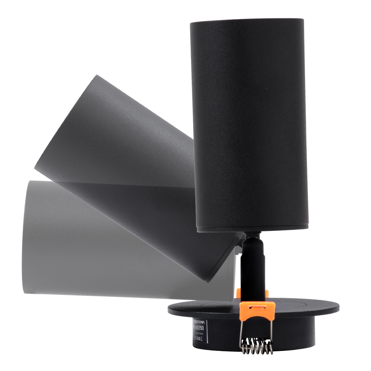 GLOBOSTAR® LEO 60350 Χωνευτό Κινούμενο Φωτιστικό Downlight Σποτ με Ντουί 1 x GU10 AC 220-240V IP20 - Μαύρο Ματ - Μ9 x Π9 x Υ17cm / Q7cm - Image 3