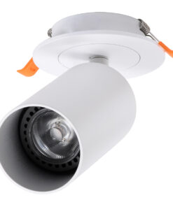 GLOBOSTAR® LEO 60351 Χωνευτό Κινούμενο Φωτιστικό Downlight Σποτ με Ντουί 1 x GU10 AC 220-240V IP20 - Λευκό Ματ - Μ9 x Π9 x Υ17cm / Q7cm