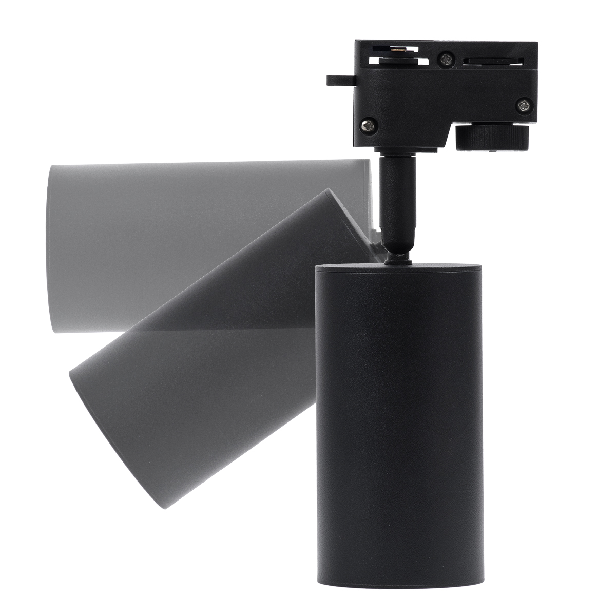 GLOBOSTAR® LEO 60353 Κινούμενο Φωτιστικό Σποτ Ράγας με Ντουί 1 x GU10 AC 220-240V IP20 - Μαύρο Ματ - Μ6 x Π6 x Υ19cm - Image 3