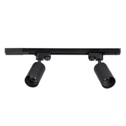 GLOBOSTAR® LEO 60354 Μοντέρνο Φωτιστικό Οροφής με Ντουί 2 x GU10 AC 220-240V IP20 - Μαύρο - Μ50.5 x Π6 x Υ20cm