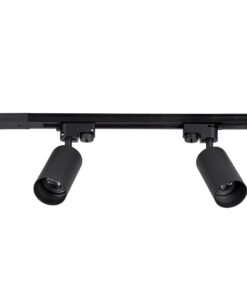 GLOBOSTAR® LEO 60354 Μοντέρνο Φωτιστικό Οροφής με Ντουί 2 x GU10 AC 220-240V IP20 - Μαύρο - Μ50.5 x Π6 x Υ20cm