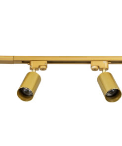 GLOBOSTAR® LEO 60358 Μοντέρνο Φωτιστικό Οροφής με Ντουί 2 x GU10 AC 220-240V IP20 - Χρυσό Πλατίνα - Μ50.5 x Π6 x Υ20cm