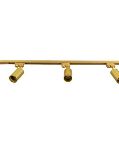 GLOBOSTAR® LEO 60359 Μοντέρνο Φωτιστικό Οροφής με Ντουί 3 x GU10 AC 220-240V IP20 - Χρυσό Πλατίνα - Μ100 x Π6 x Υ20cm