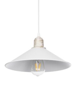 Alternative view of GLOBOSTAR® FERRO 203-0083 Μοντέρνο Κρεμαστό Φωτιστικό Οροφής με Ντουί 1 x E27 AC 220-240V IP20 - Λευκό & Χρυσό - Μ30 x Π30 x Υ15cm