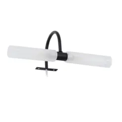 GLOBOSTAR® FLORA 60412 Μοντέρνο Φωτιστικό Τοίχου - Απλίκα Καθρέπτη Μπάνιου με Ντουί 2 x G9 AC 220-240V IP44 - Μαύρο Ματ - Μ31 x Π13 x Υ12cm
