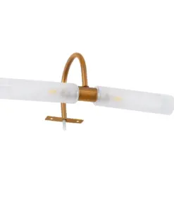 GLOBOSTAR® FLORA 60415 Μοντέρνο Φωτιστικό Τοίχου - Απλίκα Καθρέπτη Μπάνιου με Ντουί 2 x G9 AC 220-240V IP44 - Χάλκινο & Λευκό - Μ31 x Π13 x Υ12cm