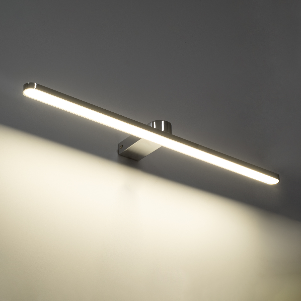 GLOBOSTAR® MEGAN 60449 Μοντέρνο Φωτιστικό Τοίχου - Απλίκα Καθρέπτη Μπάνιου LED 12W 1400lm 120° AC 220-240V IP44 Φυσικό Λευκό 4500K - Lumileds SMD Chip & TÜV SÜD Driver - Νίκελ Χρώμιο - Μ60 x Π12 x Υ4cm - 3 Χρόνια Εγγύηση - Image 9