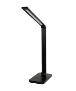 GLOBOSTAR® TEBLA 60482 Μοντέρνο Επιτραπέζιο Φωτιστικό Γραφείου με Ασύρματη Φόρτιση 5W 1A LED 5W 500lm 120° AC 220-240V IP20 Ρυθμιζόμενο Λευκό CCT με Αφή 2700K/4500K/6000K Dimmable - Bridgelux SMD Chip - Μαύρο - Μ11 x Π31 x Υ52cm - 2 Χρόνια Εγγύηση