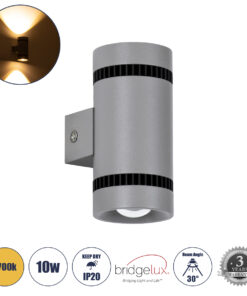 GLOBOSTAR® CANNONAL 60576 Μοντέρνο Φωτιστικό Τοίχου - Απλίκα LED 10W 1150lm 30° AC 220-240V IP20 Θερμό Λευκό 2700K - Bridgelux COB Chip & TÜV SÜD Driver - Μαύρο Ματ & Γκρι Ανθρακί Ματ - Μ5 x Π6.5 x Υ11cm - 3 Χρόνια Εγγύηση