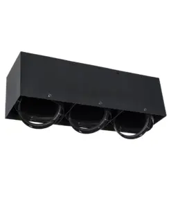 GLOBOSTAR® MAGMA 60628 Μοντέρνο Φωτιστικό Οροφής με Ντουί 3 x GU10 AC 220-240V IP20 - Μαύρο - Μ45 x Π15 x Υ13cm