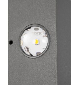 kelvo® ARKOS KLV-101-0111 Φωτιστικό Τοίχου / Απλίκα LED 8W 840lm 15° AC 220-240V Αδιάβροχο IP65 Θερμό Λευκό 2700K – CREE SMD Chip & TÜV SÜD Driver – Γκρι Ανθρακί Ματ – Μ14 x Π5.5 x Υ14cm – 5 Χρόνια Εγγύηση