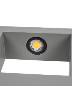 kelvo® AURA KLV-101-0117 Φωτιστικό Τοίχου / Απλίκα LED 7W 875lm 45° AC 220-240V Αδιάβροχο IP65 Θερμό Λευκό 2700K – Bridgelux COB Chip & TÜV SÜD Driver – Γκρι Ανθρακί Ματ – Μ13 x Π15 x Υ4.5cm – 5 Χρόνια Εγγύηση