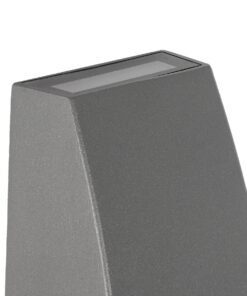kelvo® FLUX KLV-101-0120 Φωτιστικό Τοίχου / Απλίκα LED 6W 750lm 30° AC 220-240V Αδιάβροχο IP65 Θερμό Λευκό 2700K – Bridgelux COB Chip & TÜV SÜD Driver – Γκρι Ανθρακί Ματ – Μ5 x Π8.5 x Υ17cm – 5 Χρόνια Εγγύηση
