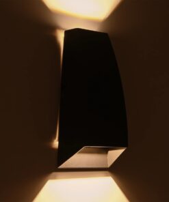 kelvo® FLUX KLV-101-0119 Φωτιστικό Τοίχου / Απλίκα LED 6W 750lm 30° AC 220-240V Αδιάβροχο IP65 Θερμό Λευκό 2700K – Bridgelux COB Chip & TÜV SÜD Driver – Μαύρο Ματ – Μ5 x Π8.5 x Υ17cm – 5 Χρόνια Εγγύηση