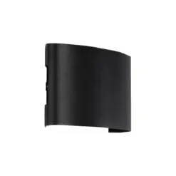 GLOBOSTAR® SIXOAD 60677 Μοντέρνο Φωτιστικό Τοίχου - Απλίκα LED 8W 1000lm 30° AC 220-240V Αδιάβροχο IP65 Θερμό Λευκό 2700K - CREE XPE Chip & TÜV SÜD Driver - Μαύρο Ματ - Μ12 x Π4 x Υ8cm - 5 Χρόνια Εγγύηση