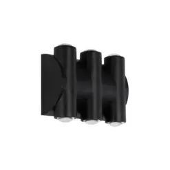 GLOBOSTAR® ARC 60680 Μοντέρνο Φωτιστικό Τοίχου - Απλίκα LED 12W 1500lm 30° AC 220-240V Αδιάβροχο IP65 Θερμό Λευκό 2700K - CREE XPE Chip & TÜV SÜD Driver - Μαύρο Ματ - Μ14 x Π4.8 x Υ11.5cm - 5 Χρόνια Εγγύηση