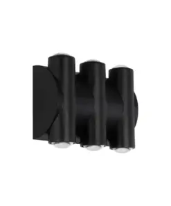 GLOBOSTAR® ARC 60680 Μοντέρνο Φωτιστικό Τοίχου - Απλίκα LED 12W 1500lm 30° AC 220-240V Αδιάβροχο IP65 Θερμό Λευκό 2700K - CREE XPE Chip & TÜV SÜD Driver - Μαύρο Ματ - Μ14 x Π4.8 x Υ11.5cm - 5 Χρόνια Εγγύηση