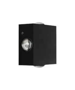 GLOBOSTAR® HIKARI 60686 Μοντέρνο Φωτιστικό Τοίχου - Απλίκα LED 8W 1000lm 30° AC 220-240V Αδιάβροχο IP65 Θερμό Λευκό 2700K - CREE XPE Chip & TÜV SÜD Driver - Μαύρο Ματ - Μ9 x Π4 x Υ9cm - 5 Χρόνια Εγγύηση