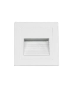 kelvo® STEPART KLV-101-0079 Χωνευτό Φωτιστικό Σκαλοπατιού / Διαδρόμου LED 3W 375lm 45° AC 220-240V Αδιάβροχο IP65 Θερμό Λευκό 2700K – Lumileds SMD Chip & TÜV SÜD Driver – Λευκό Ματ – Μ8.5 x Π5 x Υ8.5cm / Q6.7 x 6.7cm – 5 Χρόνια Εγγύηση