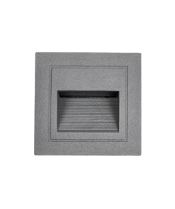 kelvo® STEPART KLV-101-0078 Χωνευτό Φωτιστικό Σκαλοπατιού / Διαδρόμου LED 3W 375lm 45° AC 220-240V Αδιάβροχο IP65 Θερμό Λευκό 2700K – Lumileds SMD Chip & TÜV SÜD Driver – Γκρι Ανθρακί Ματ – Μ8.5 x Π5 x Υ8.5cm / Q6.7 x 6.7cm – 5 Χρόνια Εγγύηση