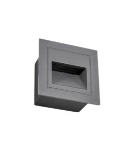 kelvo® STEPART KLV-101-0078 Χωνευτό Φωτιστικό Σκαλοπατιού / Διαδρόμου LED 3W 375lm 45° AC 220-240V Αδιάβροχο IP65 Θερμό Λευκό 2700K – Lumileds SMD Chip & TÜV SÜD Driver – Γκρι Ανθρακί Ματ – Μ8.5 x Π5 x Υ8.5cm / Q6.7 x 6.7cm – 5 Χρόνια Εγγύηση