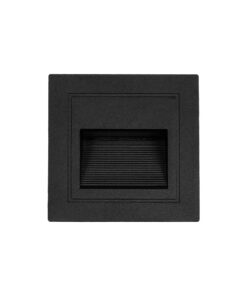 kelvo® STEPART KLV-101-0077 Χωνευτό Φωτιστικό Σκαλοπατιού / Διαδρόμου LED 3W 375lm 45° AC 220-240V Αδιάβροχο IP65 Θερμό Λευκό 2700K – Lumileds SMD Chip & TÜV SÜD Driver – Μαύρο Ματ – Μ8.5 x Π5 x Υ8.5cm / Q6.7 x 6.7cm – 5 Χρόνια Εγγύηση