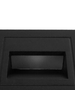 kelvo® STEPART KLV-101-0077 Χωνευτό Φωτιστικό Σκαλοπατιού / Διαδρόμου LED 3W 375lm 45° AC 220-240V Αδιάβροχο IP65 Θερμό Λευκό 2700K – Lumileds SMD Chip & TÜV SÜD Driver – Μαύρο Ματ – Μ8.5 x Π5 x Υ8.5cm / Q6.7 x 6.7cm – 5 Χρόνια Εγγύηση
