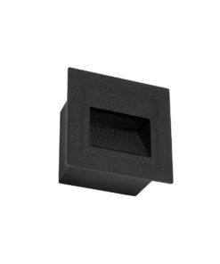 kelvo® STEPART KLV-101-0077 Χωνευτό Φωτιστικό Σκαλοπατιού / Διαδρόμου LED 3W 375lm 45° AC 220-240V Αδιάβροχο IP65 Θερμό Λευκό 2700K – Lumileds SMD Chip & TÜV SÜD Driver – Μαύρο Ματ – Μ8.5 x Π5 x Υ8.5cm / Q6.7 x 6.7cm – 5 Χρόνια Εγγύηση