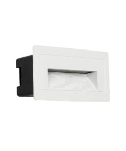 kelvo® STEPART KLV-101-0082 Χωνευτό Φωτιστικό Σκαλοπατιού / Διαδρόμου LED 3W 375lm 45° AC 220-240V Αδιάβροχο IP65 Θερμό Λευκό 2700K – Lumileds SMD Chip & TÜV SÜD Driver – Λευκό Ματ – Μ10.5 x Π4.5 x Υ6cm / Q9.1 x 4.5cm – 5 Χρόνια Εγγύηση