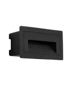 kelvo® STEPART KLV-101-0080 Χωνευτό Φωτιστικό Σκαλοπατιού / Διαδρόμου LED 3W 375lm 45° AC 220-240V Αδιάβροχο IP65 Θερμό Λευκό 2700K – Lumileds SMD Chip & TÜV SÜD Driver – Μαύρο Ματ – Μ10.5 x Π4.5 x Υ6cm / Q9.1 x 4.5cm – 5 Χρόνια Εγγύηση