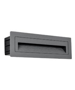 kelvo® STEPART KLV-101-0087 Χωνευτό Φωτιστικό Σκαλοπατιού / Διαδρόμου LED 4W 500lm 45° AC 220-240V Αδιάβροχο IP65 Θερμό Λευκό 2700K – Lumileds SMD Chip & TÜV SÜD Driver – Γκρι Ανθρακί Ματ – Μ21 x Π5.5 x Υ6.5cm / Q20.3 x 5.6cm – 5 Χρόνια Εγγύηση