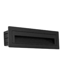 kelvo® STEPART KLV-101-0086 Χωνευτό Φωτιστικό Σκαλοπατιού / Διαδρόμου LED 4W 500lm 45° AC 220-240V Αδιάβροχο IP65 Θερμό Λευκό 2700K – Lumileds SMD Chip & TÜV SÜD Driver – Μαύρο Ματ – Μ21 x Π5.5 x Υ6.5cm / Q20.3 x 5.6cm – 5 Χρόνια Εγγύηση