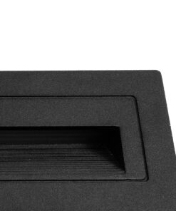 kelvo® STEPART KLV-101-0086 Χωνευτό Φωτιστικό Σκαλοπατιού / Διαδρόμου LED 4W 500lm 45° AC 220-240V Αδιάβροχο IP65 Θερμό Λευκό 2700K – Lumileds SMD Chip & TÜV SÜD Driver – Μαύρο Ματ – Μ21 x Π5.5 x Υ6.5cm / Q20.3 x 5.6cm – 5 Χρόνια Εγγύηση