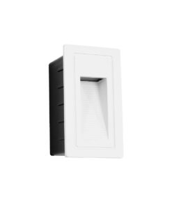 kelvo® STEPART KLV-101-0091 Χωνευτό Φωτιστικό Σκαλοπατιού / Διαδρόμου LED 3W 375lm 45° AC 220-240V Αδιάβροχο IP65 Θερμό Λευκό 2700K – Lumileds SMD Chip & TÜV SÜD Driver – Λευκό Ματ – Μ6 x Π5.5 x Υ10cm / Q5 x 9.6cm – 5 Χρόνια Εγγύηση