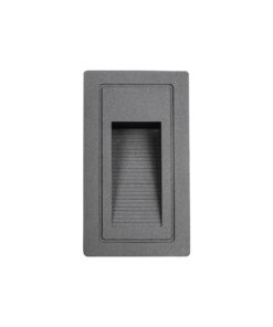 kelvo® STEPART KLV-101-0090 Χωνευτό Φωτιστικό Σκαλοπατιού / Διαδρόμου LED 3W 375lm 45° AC 220-240V Αδιάβροχο IP65 Θερμό Λευκό 2700K – Lumileds SMD Chip & TÜV SÜD Driver – Γκρι Ανθρακί Ματ – Μ6 x Π5.5 x Υ10cm / Q5 x 9.6cm – 5 Χρόνια Εγγύηση