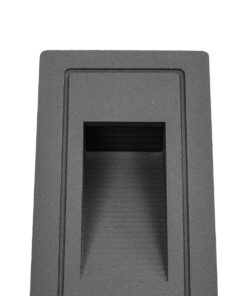 kelvo® STEPART KLV-101-0090 Χωνευτό Φωτιστικό Σκαλοπατιού / Διαδρόμου LED 3W 375lm 45° AC 220-240V Αδιάβροχο IP65 Θερμό Λευκό 2700K – Lumileds SMD Chip & TÜV SÜD Driver – Γκρι Ανθρακί Ματ – Μ6 x Π5.5 x Υ10cm / Q5 x 9.6cm – 5 Χρόνια Εγγύηση