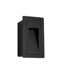 kelvo® STEPART KLV-101-0089 Χωνευτό Φωτιστικό Σκαλοπατιού / Διαδρόμου LED 3W 375lm 45° AC 220-240V Αδιάβροχο IP65 Θερμό Λευκό 2700K – Lumileds SMD Chip & TÜV SÜD Driver – Μαύρο Ματ – Μ6 x Π5.5 x Υ10cm / Q5 x 9.6cm – 5 Χρόνια Εγγύηση