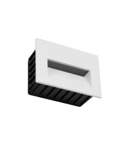 kelvo® STEPART KLV-101-0085 Χωνευτό Φωτιστικό Σκαλοπατιού / Διαδρόμου LED 3W 375lm 45° AC 220-240V Αδιάβροχο IP65 Θερμό Λευκό 2700K – Lumileds SMD Chip & TÜV SÜD Driver – Λευκό Ματ – Μ11.5 x Π5.3 x Υ8.3cm / Q10.6 x 7.6cm – 5 Χρόνια Εγγύηση